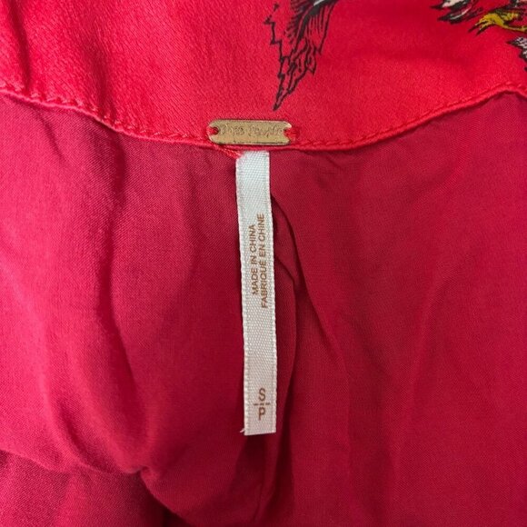 Free People Womens Kimono Size S Asymmetric Fairy Boho Oversize Midi Artsy Flowy - Picture 7 of 14